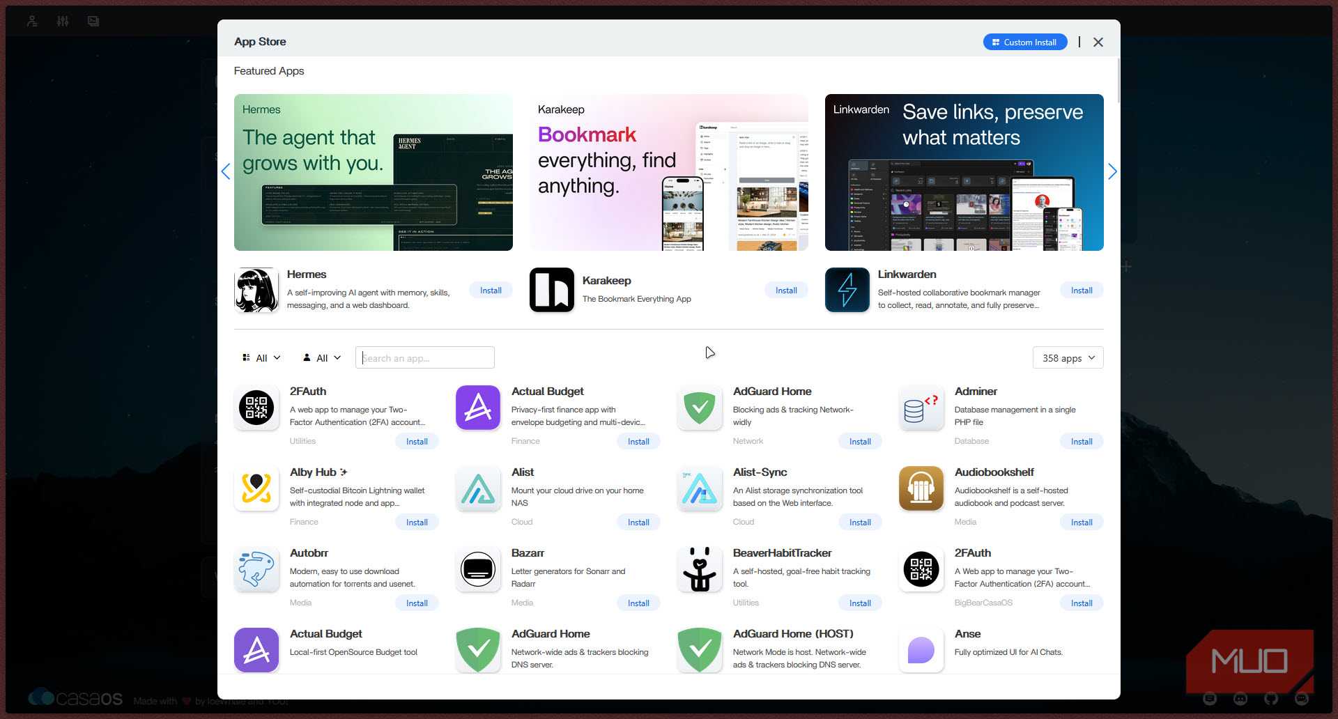 CasaOS App Store.