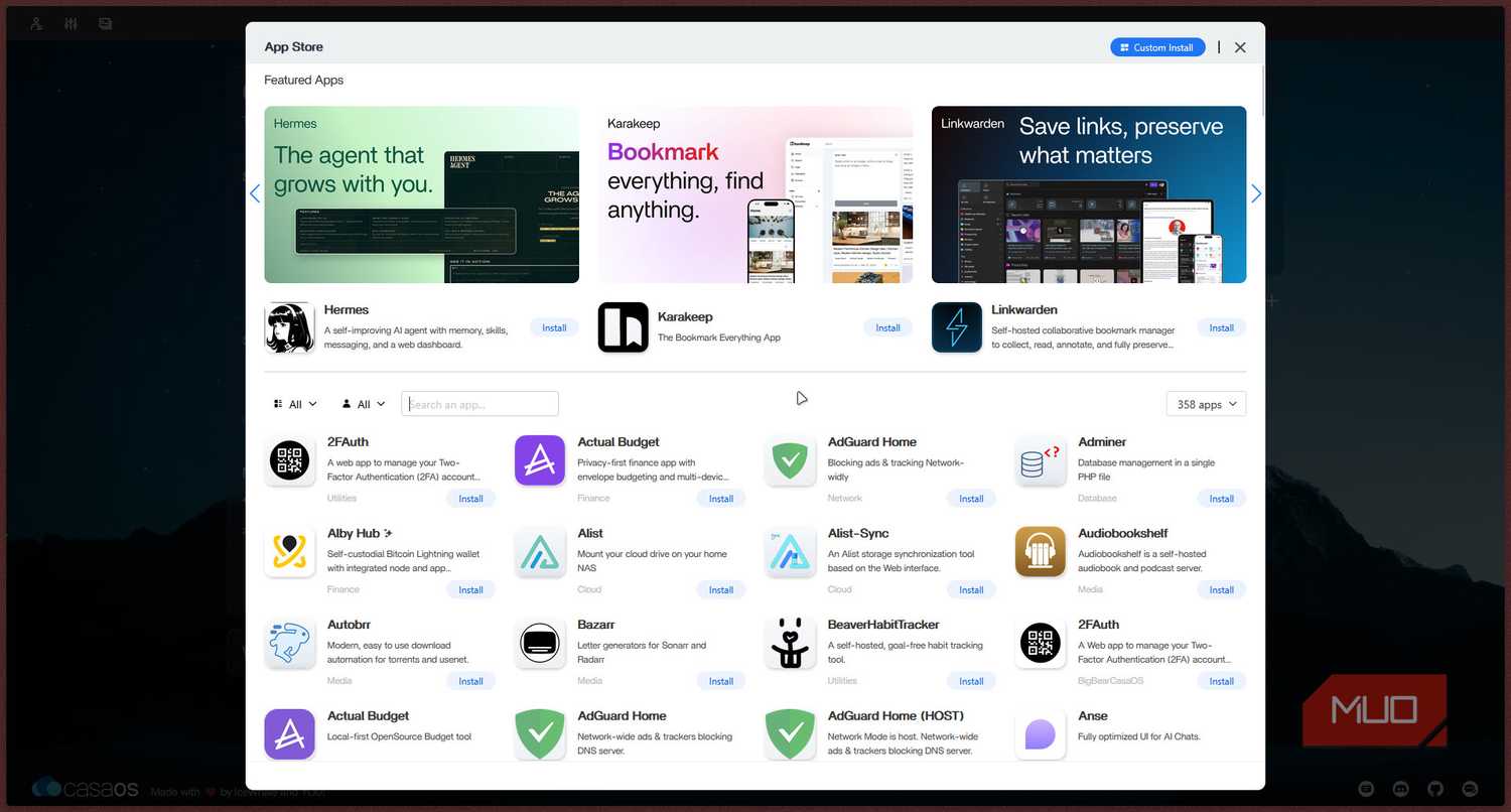 CasaOS App Store.