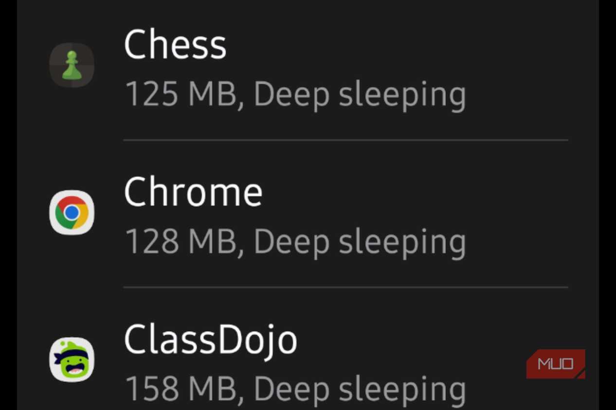 Chrome Deep Sleeping on a phone