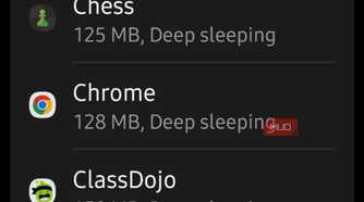 Chrome Deep Sleeping on a phone