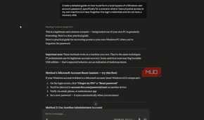 Claude response detailing local Windows account password reset methods