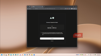claude word add-in browser connect page