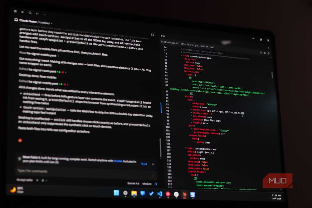Экран с кодом конфигурации YAML для настройки Home Assistant