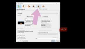 Clicking a menu in preferences in VLC