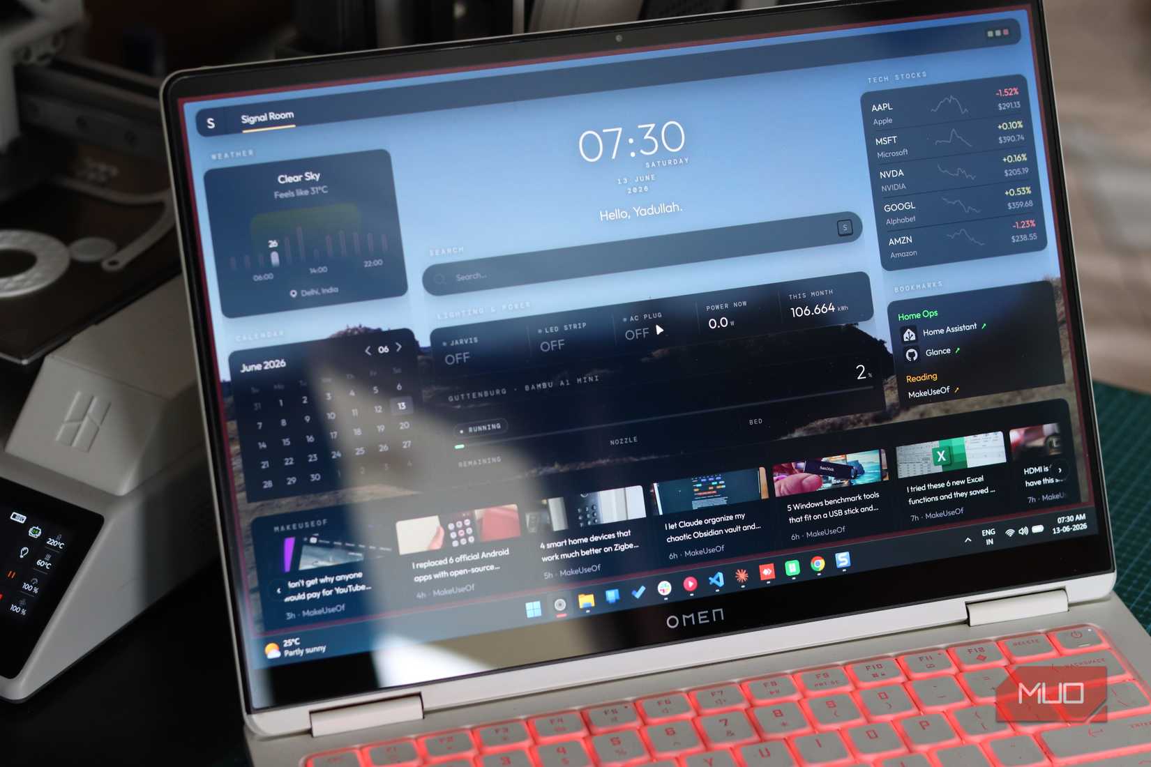 Closeup of Glance running on web browser in Windows laptop.