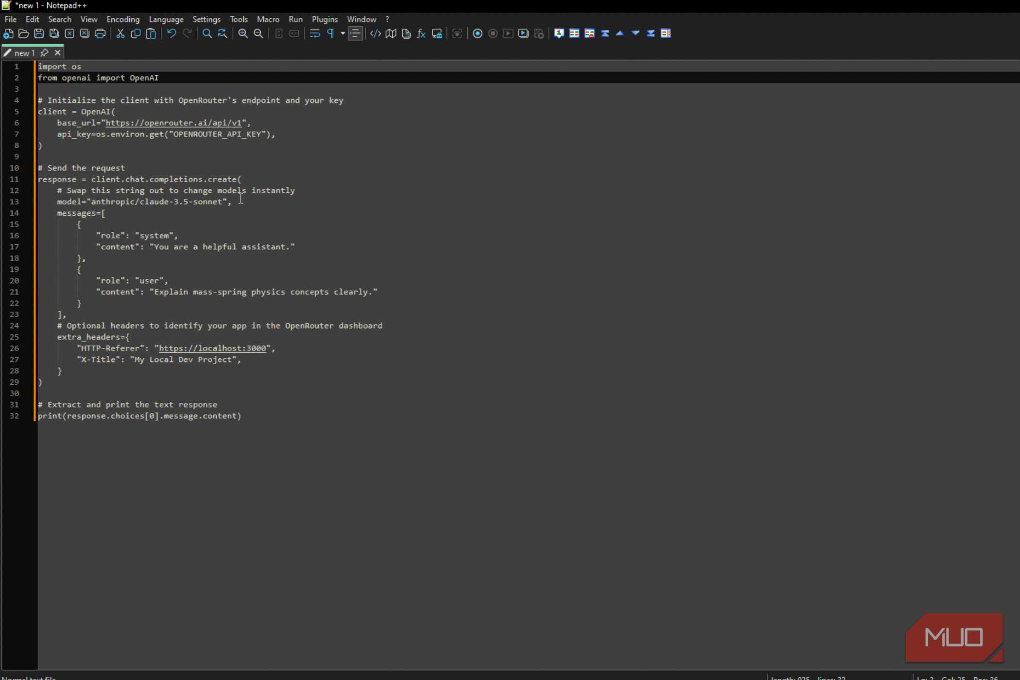 Code for OpenRouter AI.