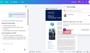 Collaboration tool in Canva PDF Editor
