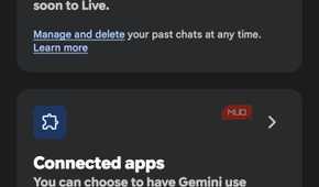 Gemini Personal Intelligence settings page with Memory, Connected Apps, and custom instructions