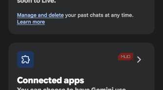 Gemini Personal Intelligence settings page with Memory, Connected Apps, and custom instructions