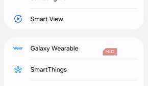 Connected devices menu on Samsung phone