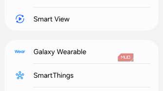 Connected devices menu on Samsung phone