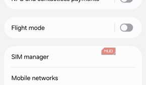 Connections menu on Android phone
