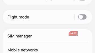 Connections menu on Android phone