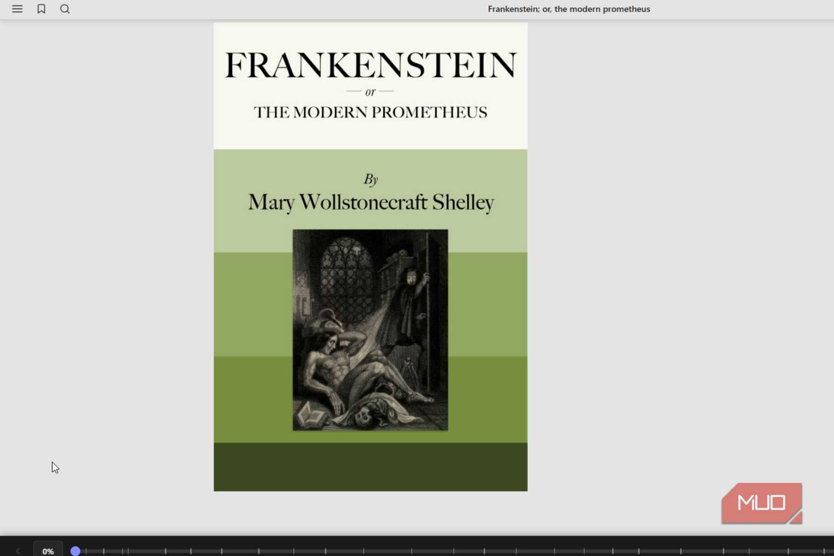 Cover of Frankenstein Book