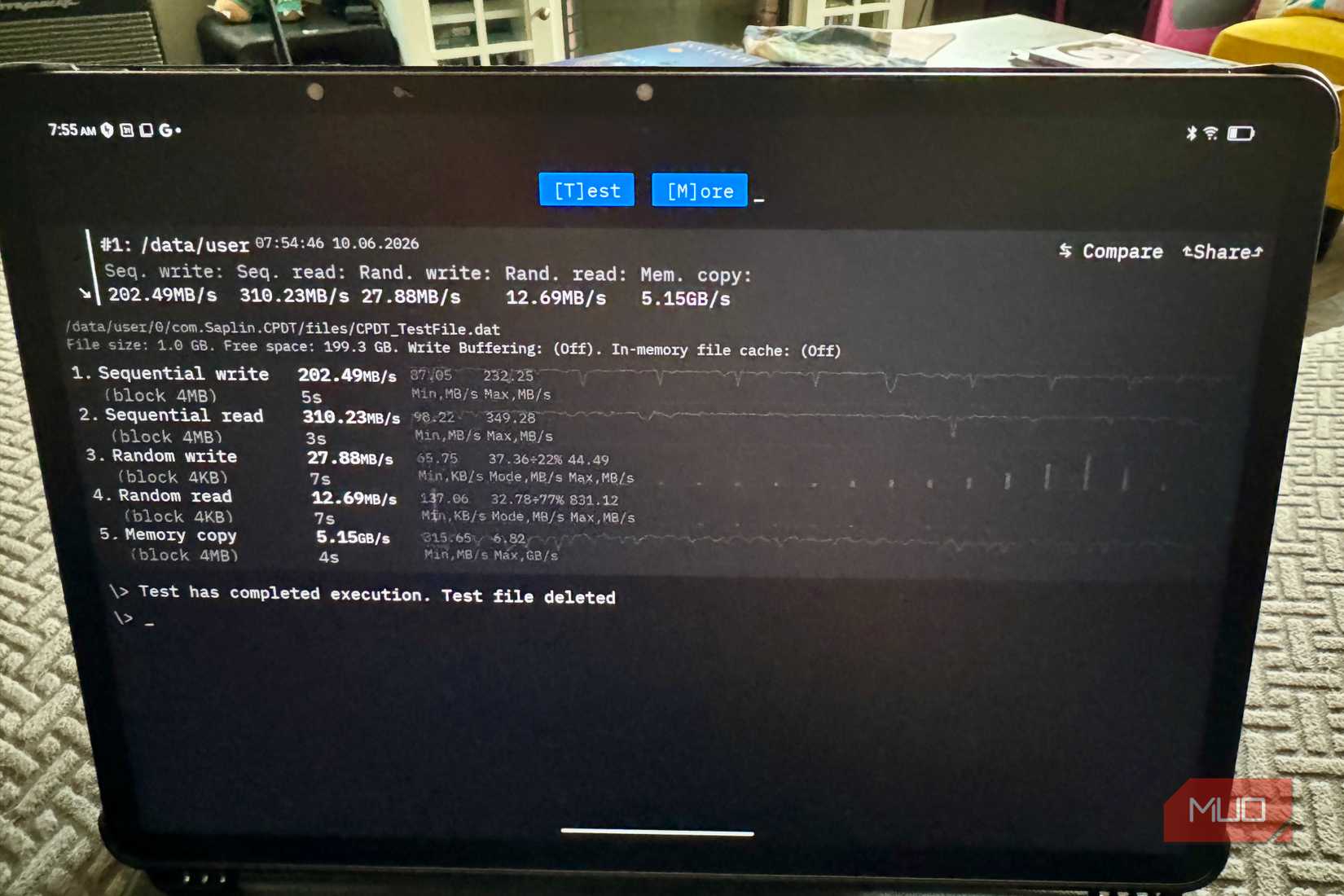 CPDT benchmark results on TCL NXTPAPER 14 tablet