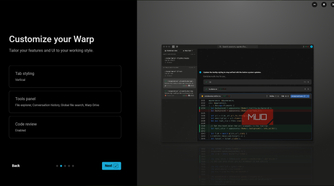 Begin Warp customization