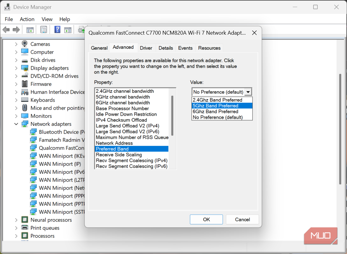 My laptop was clinging to the slower Wi-Fi signal until I changed this ...