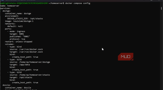 Docker compose config file