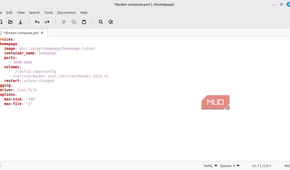 Docker Compose file configured with log rotation settings