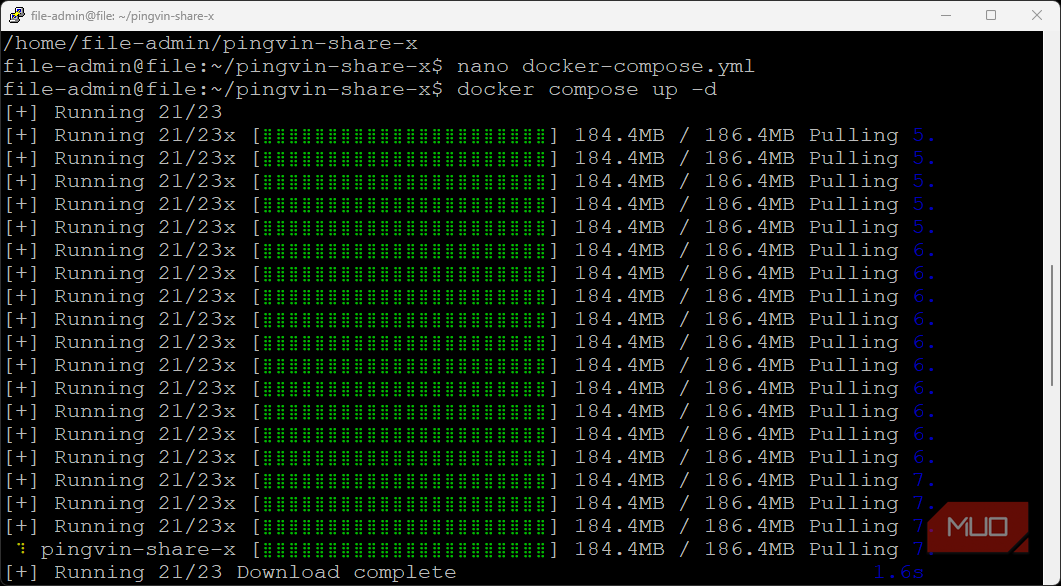 Pingvin Share X installation with Docker Compose