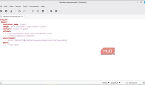 Docker Compose file configured with log rotation settings for hommar