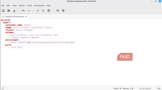 Docker Compose file configured with log rotation settings for hommar