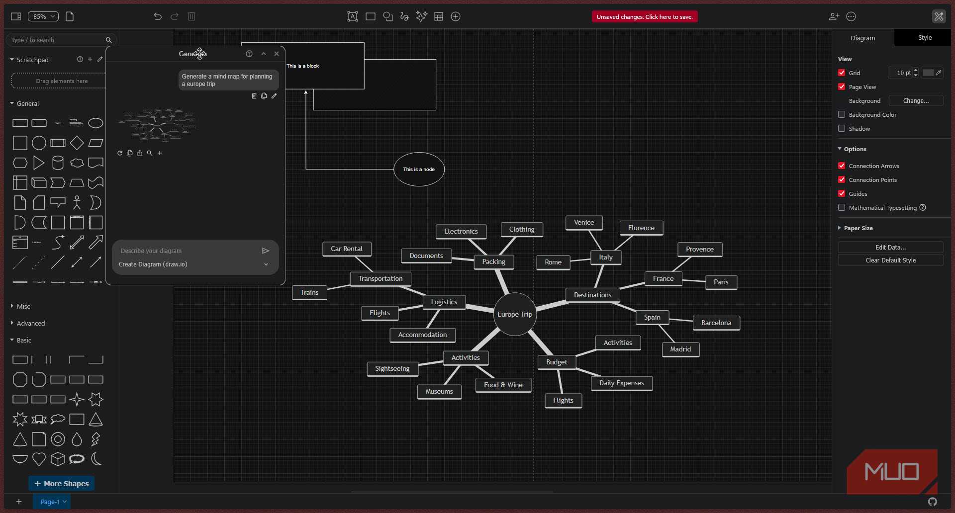 Draw.io mindmap generator.