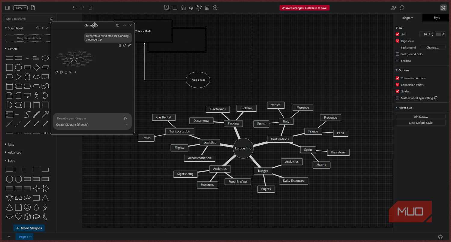 Draw.io mindmap generator.