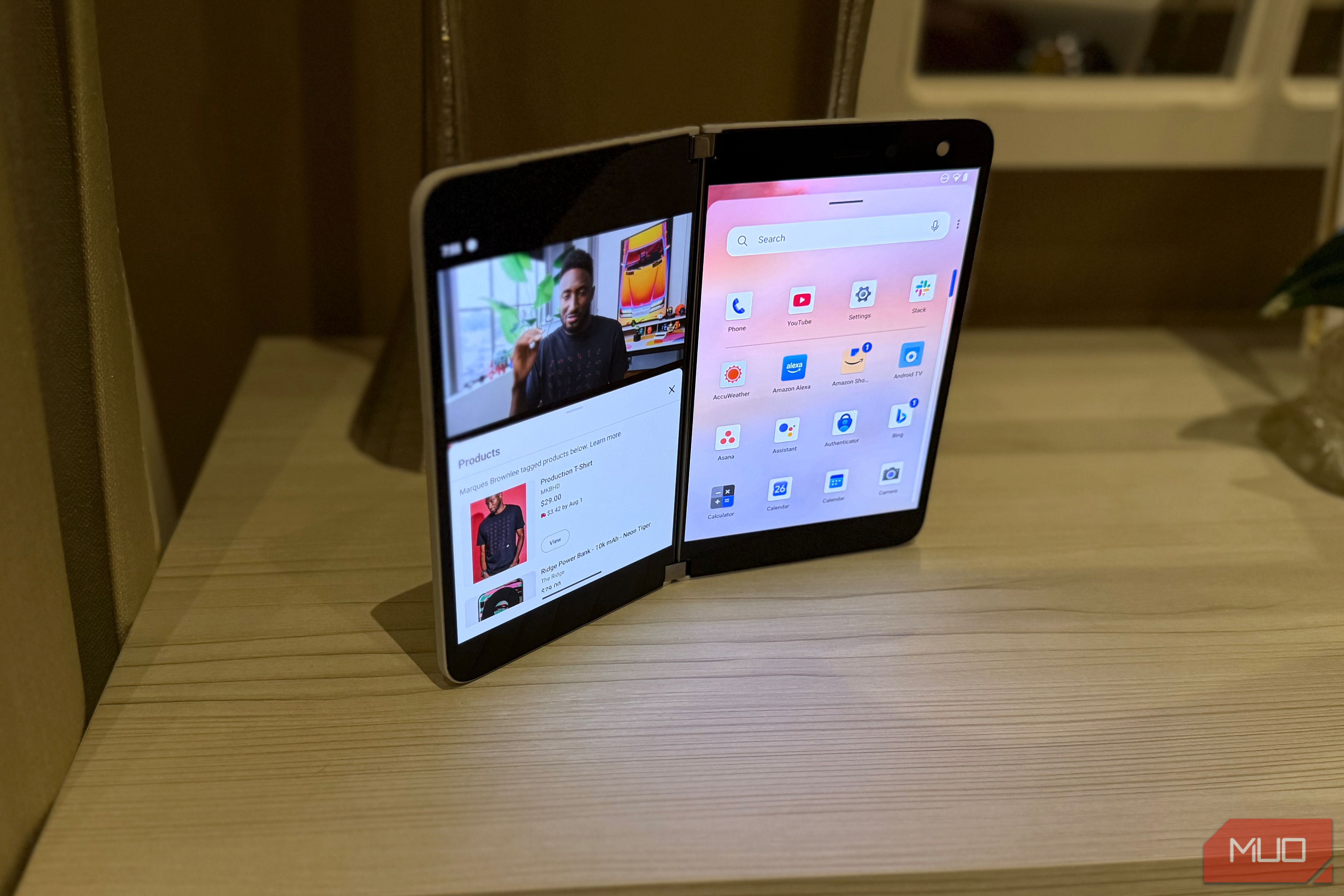 surface duo on table