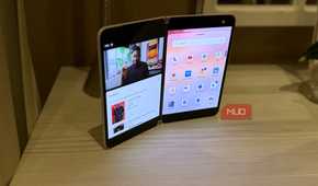 surface duo on table