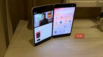 surface duo on table