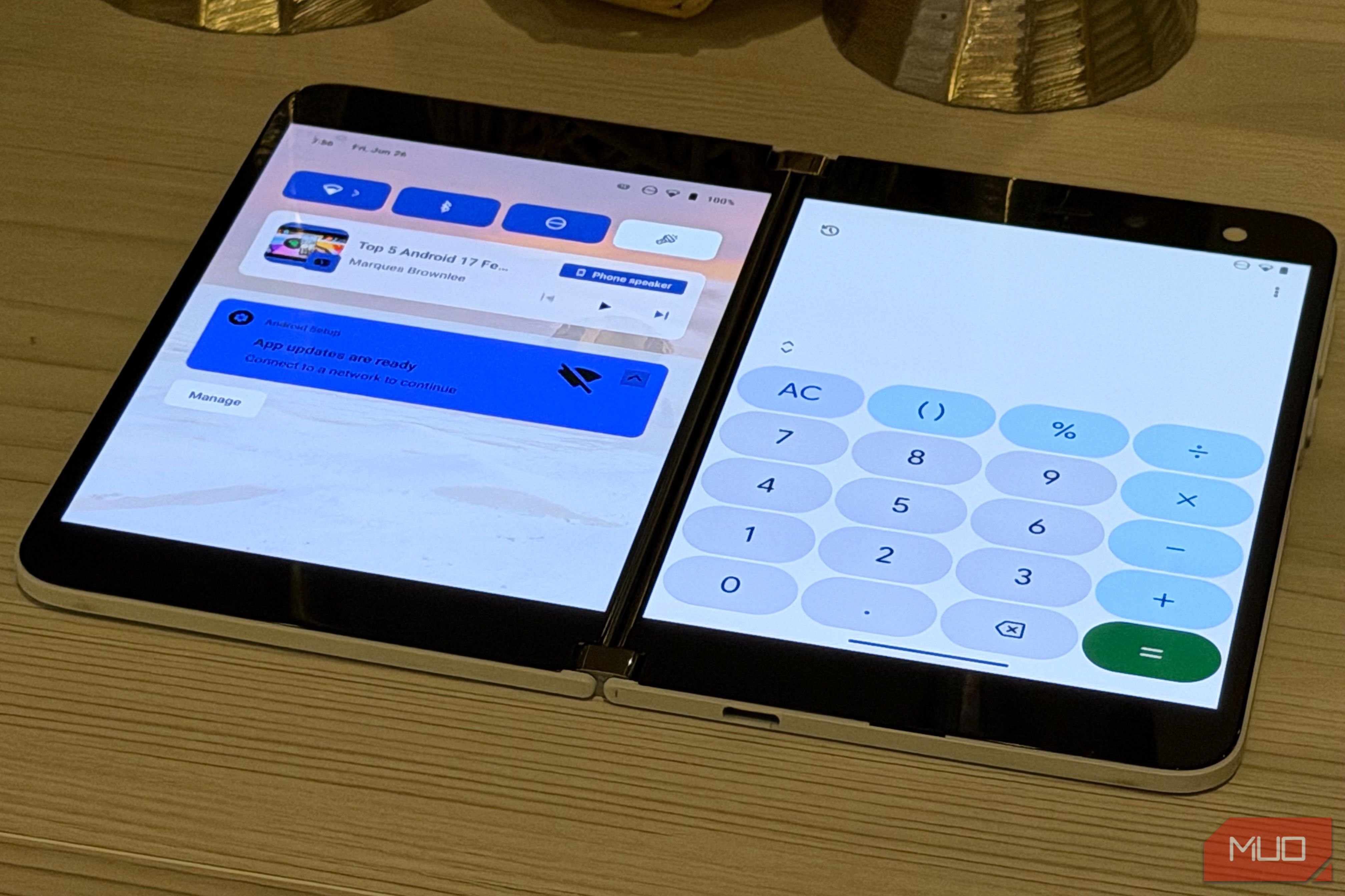 surface duo with phone dialer
