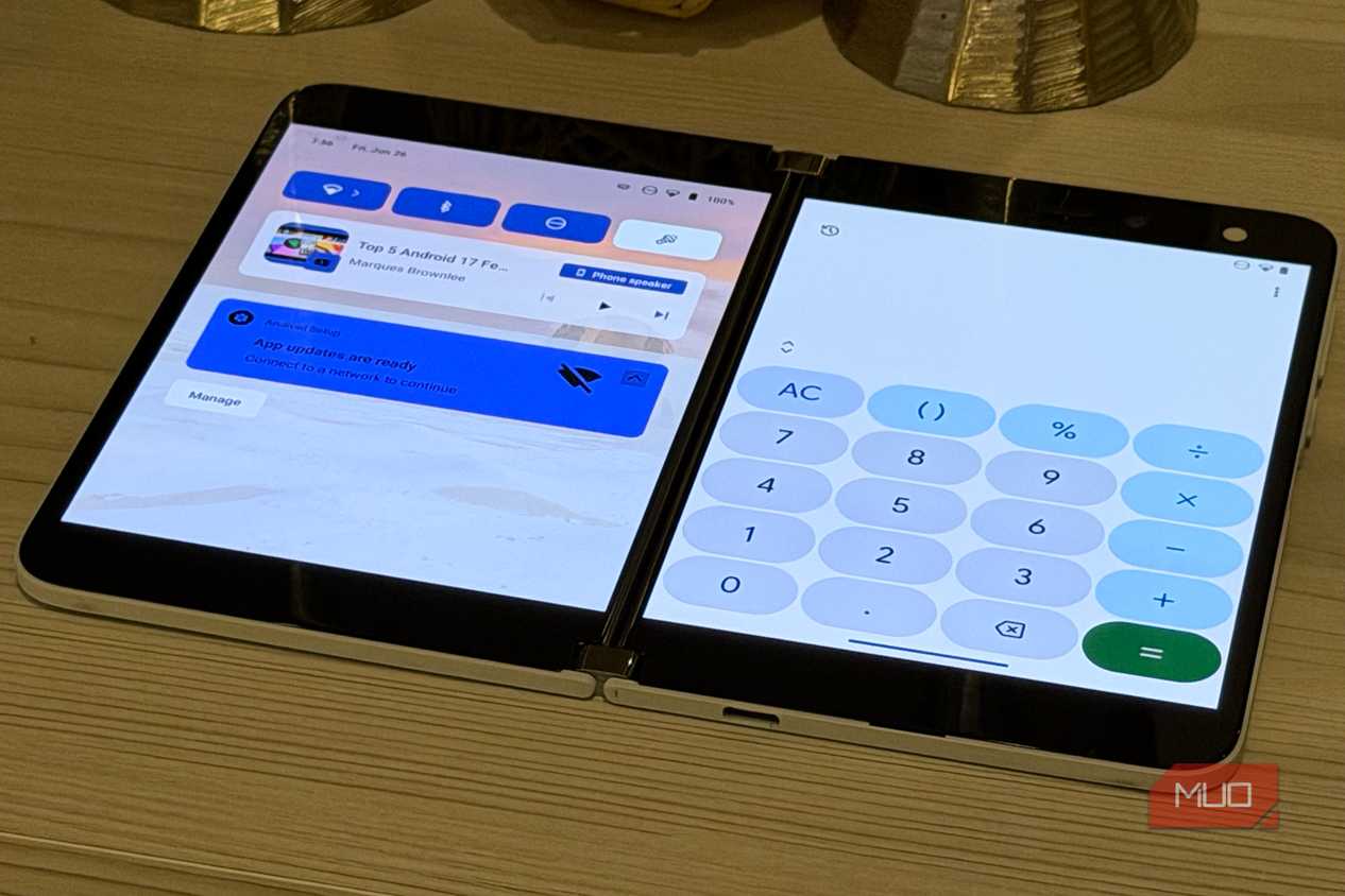 surface duo with phone dialer