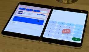 surface duo with phone dialer