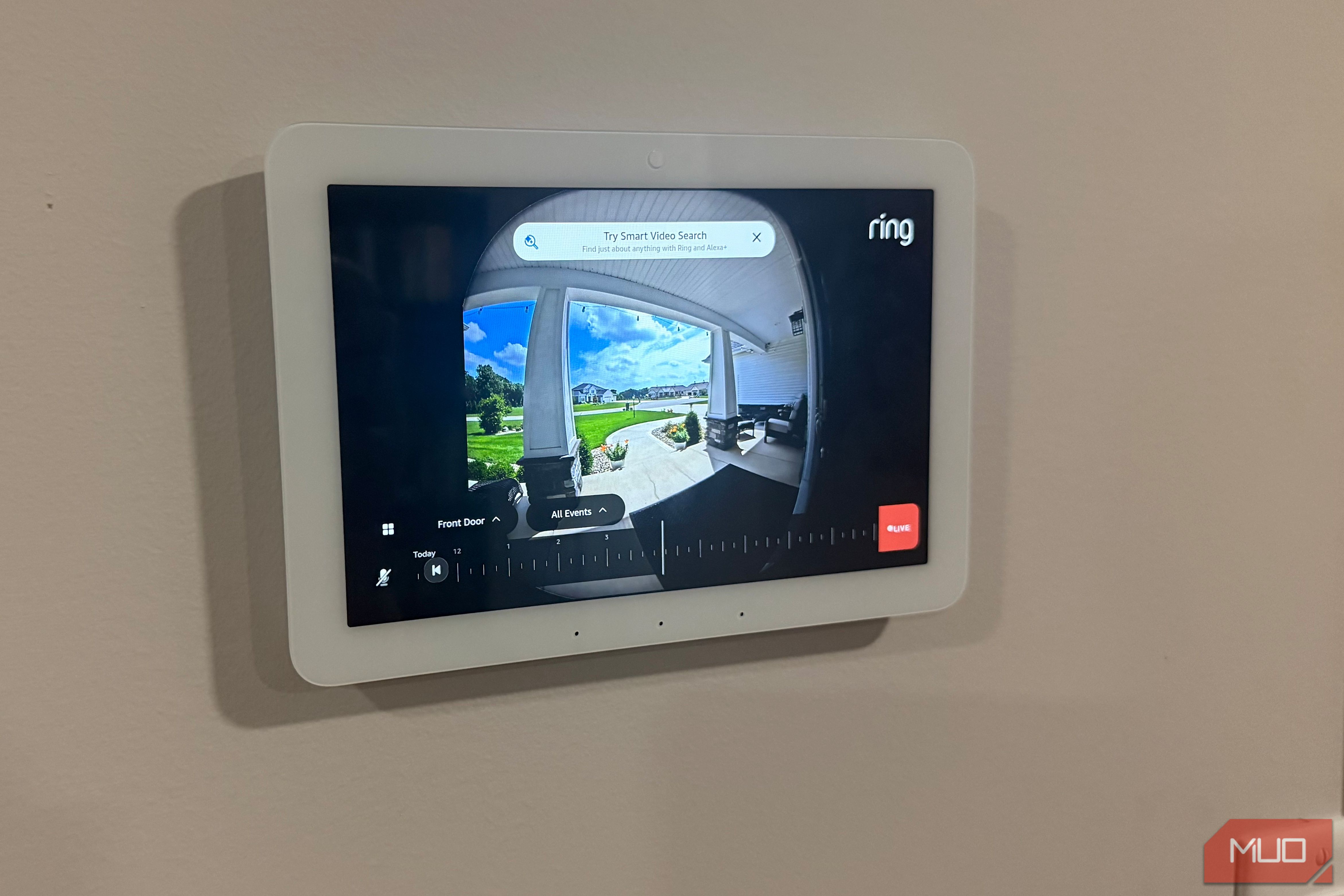 Echo Hub viewing Ring front door camera feed