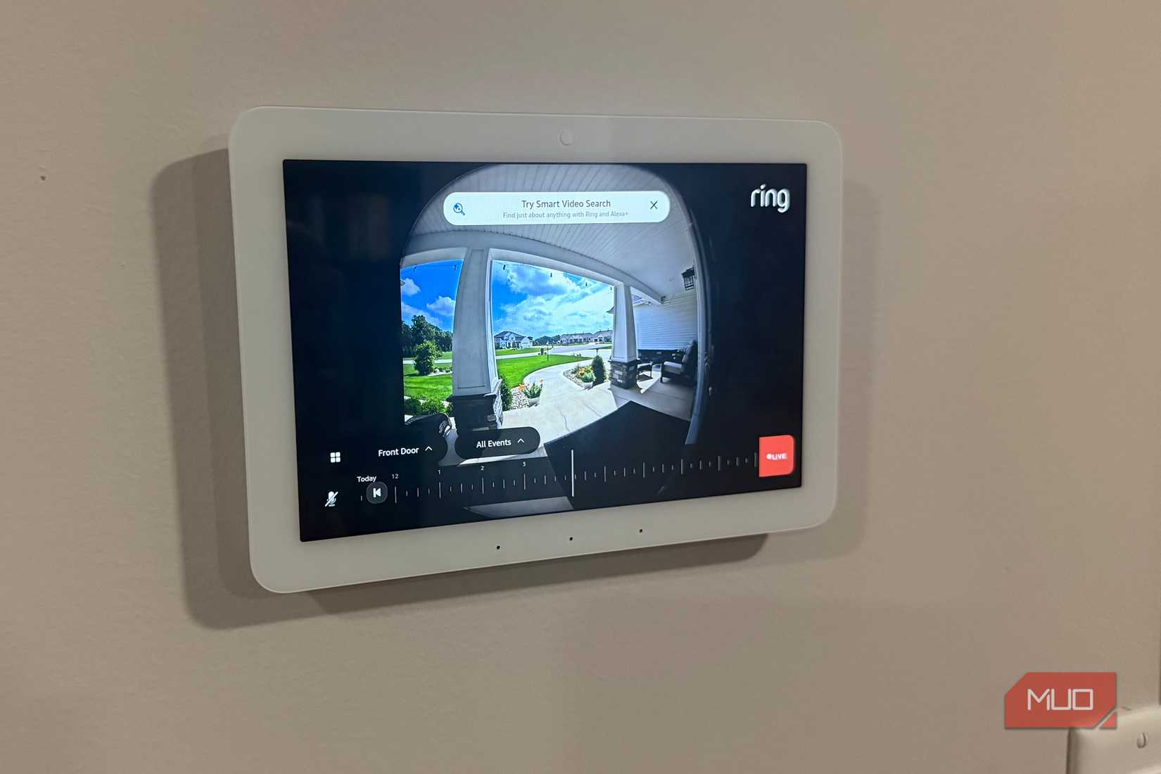 Echo Hub viewing Ring front door camera feed