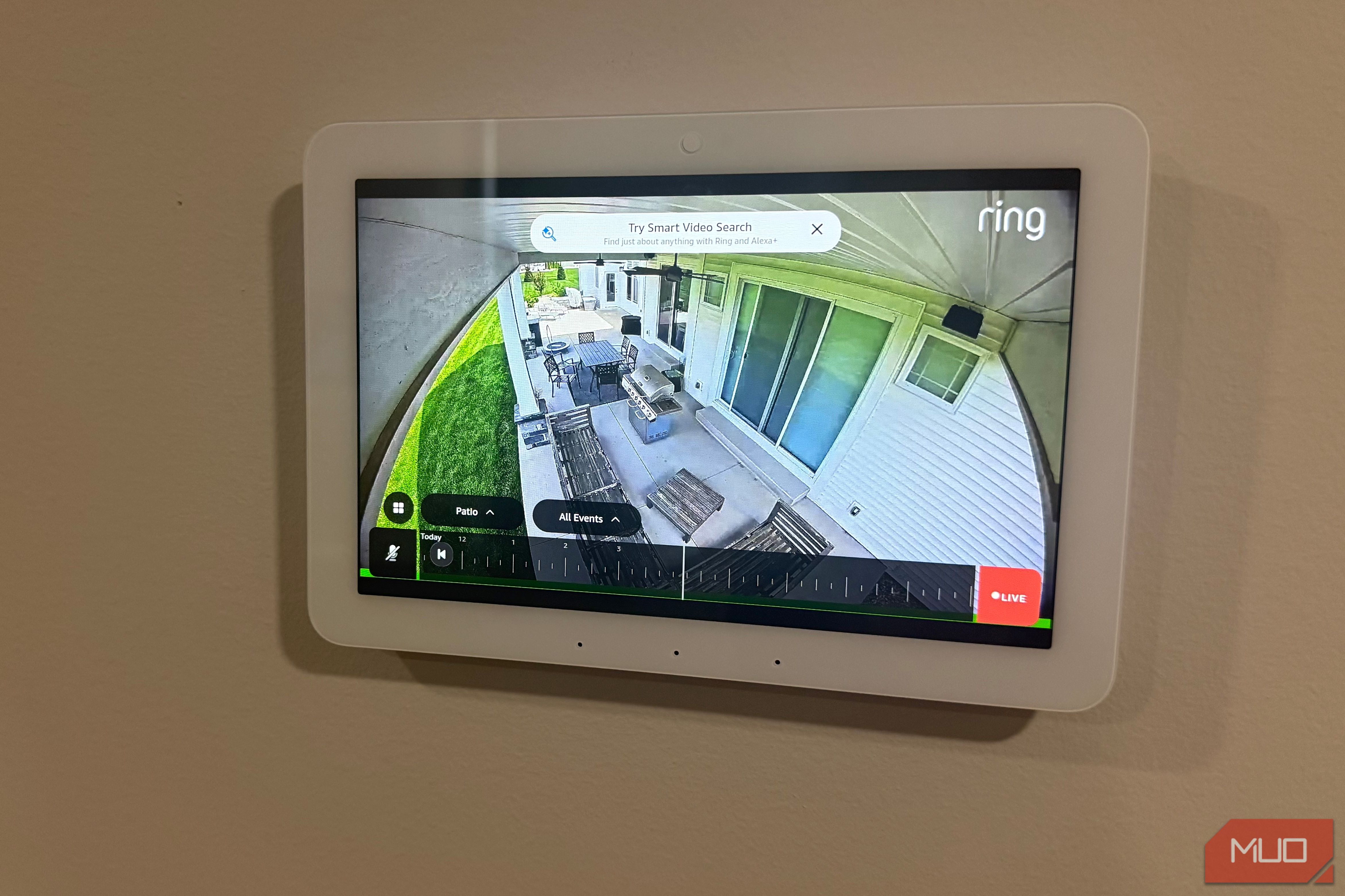 Echo Hub viewing Ring patio camera feed