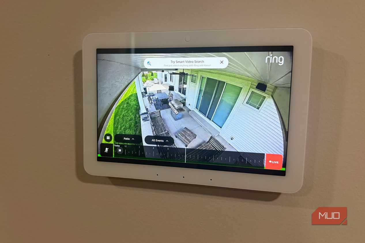 Echo Hub viewing Ring patio camera feed