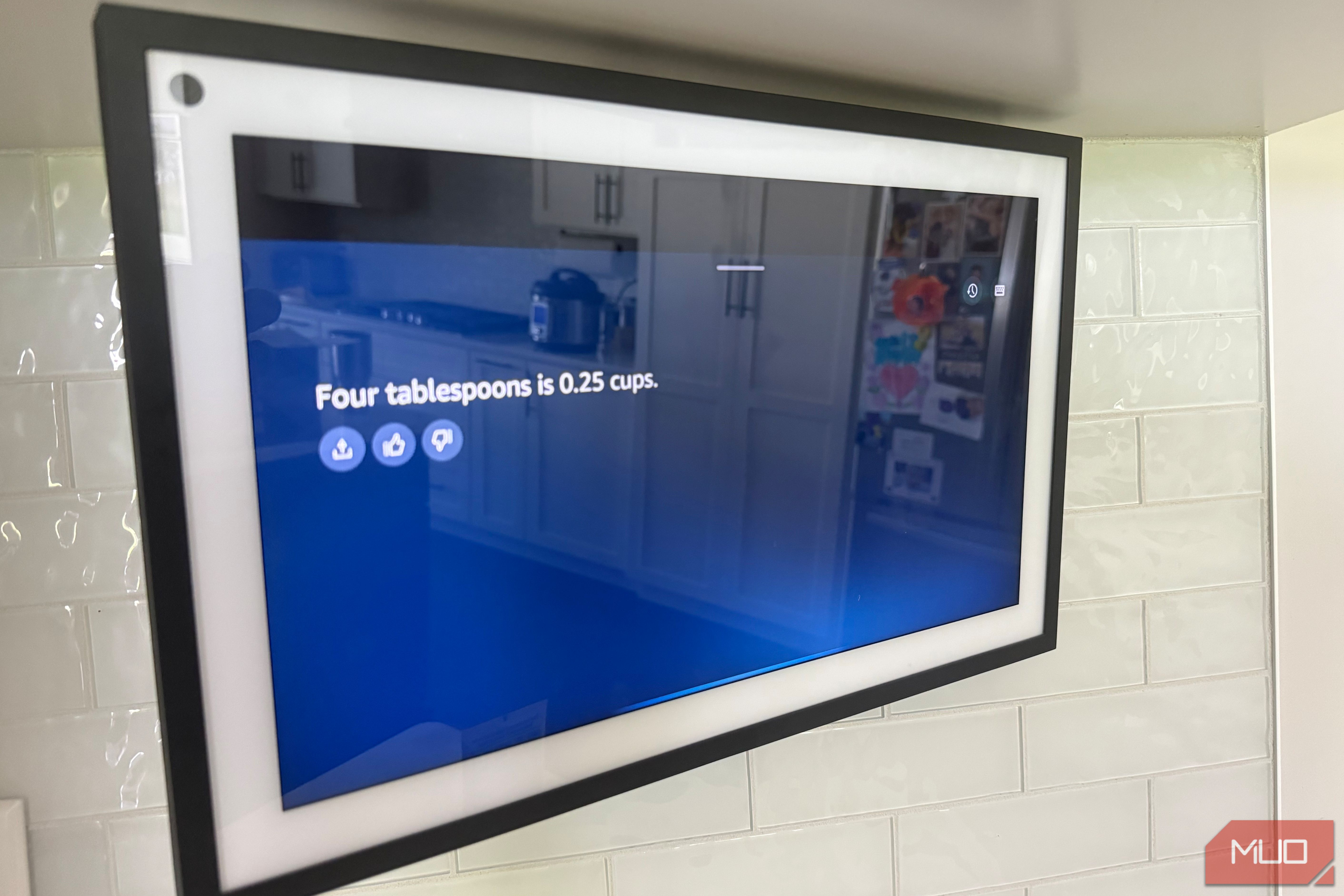 Echo Show 15 answering four tablespoons to cups question