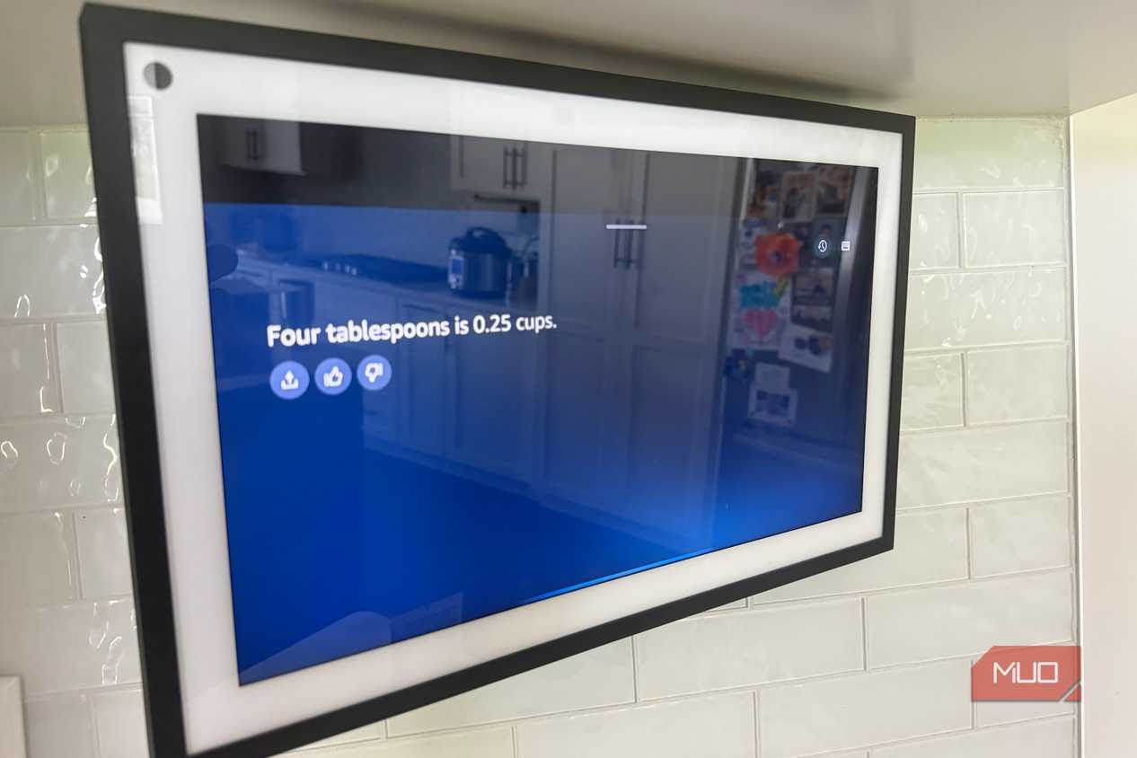 Echo Show 15 answering four tablespoons to cups question