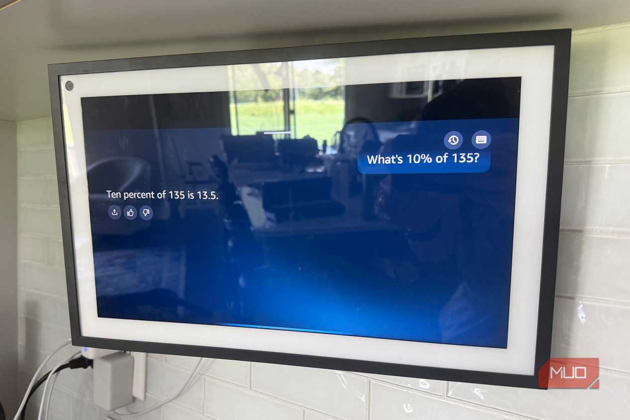 Echo Show 15 answering ten percent of 135