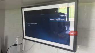 Echo Show 15 cups to liters answer angled kitchen view