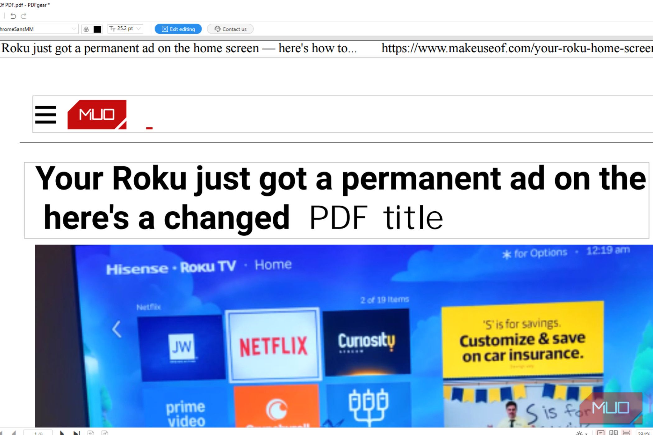 Edited words in PDFGear