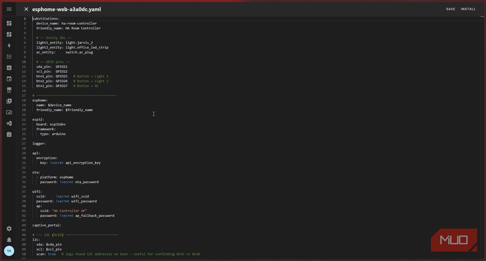 ESP32 controller dashboard code.