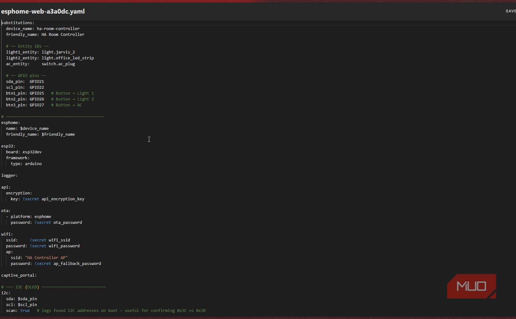 ESP32 controller dashboard code.