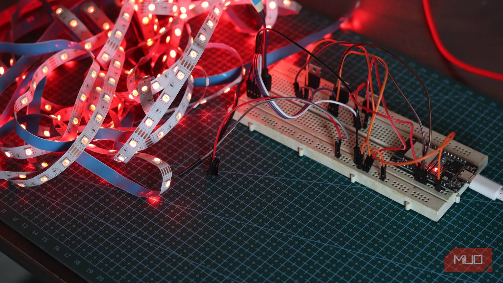 ESP32 controlling RGB strip. 