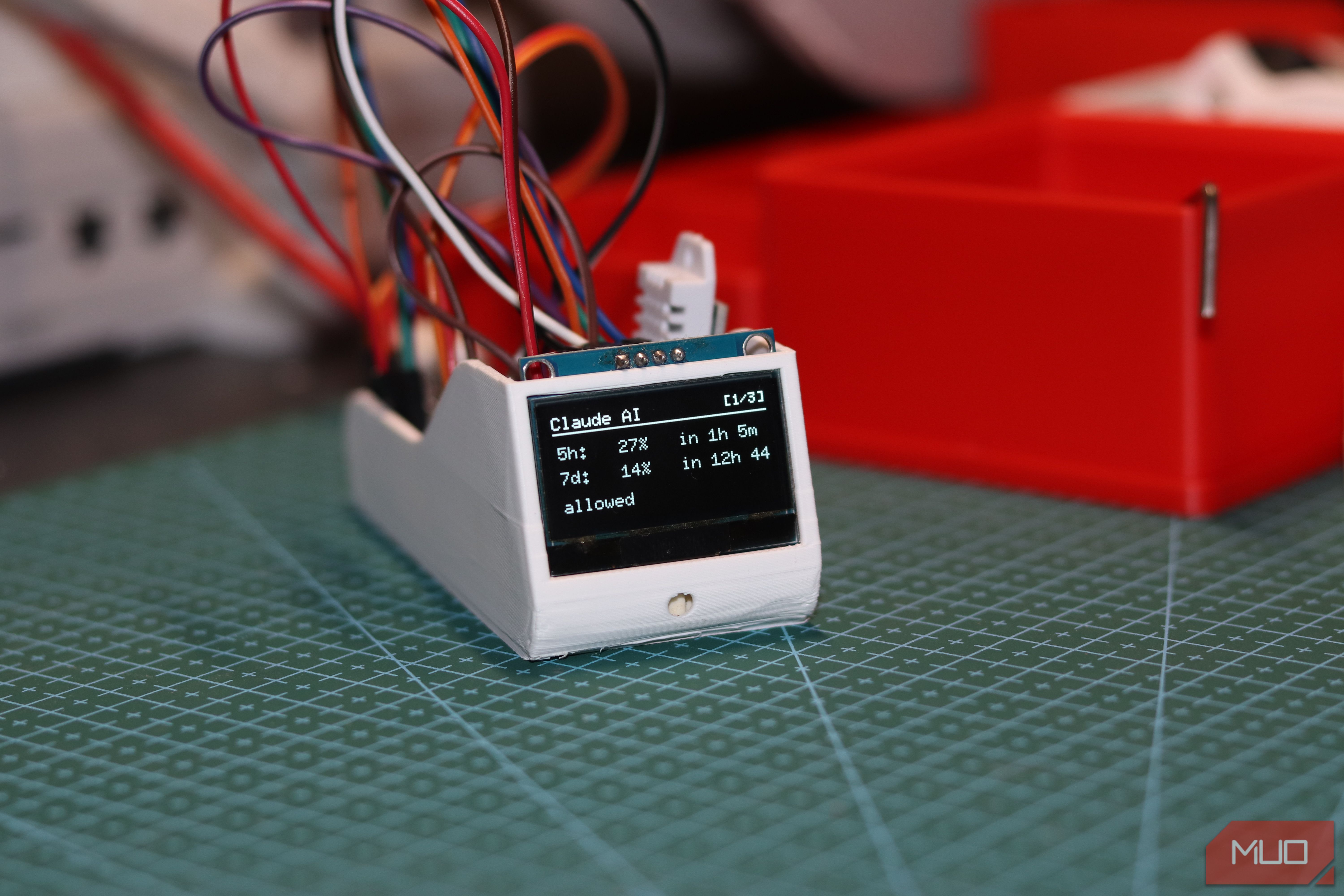 ESP32 showing Claude usage from Claude Code.
