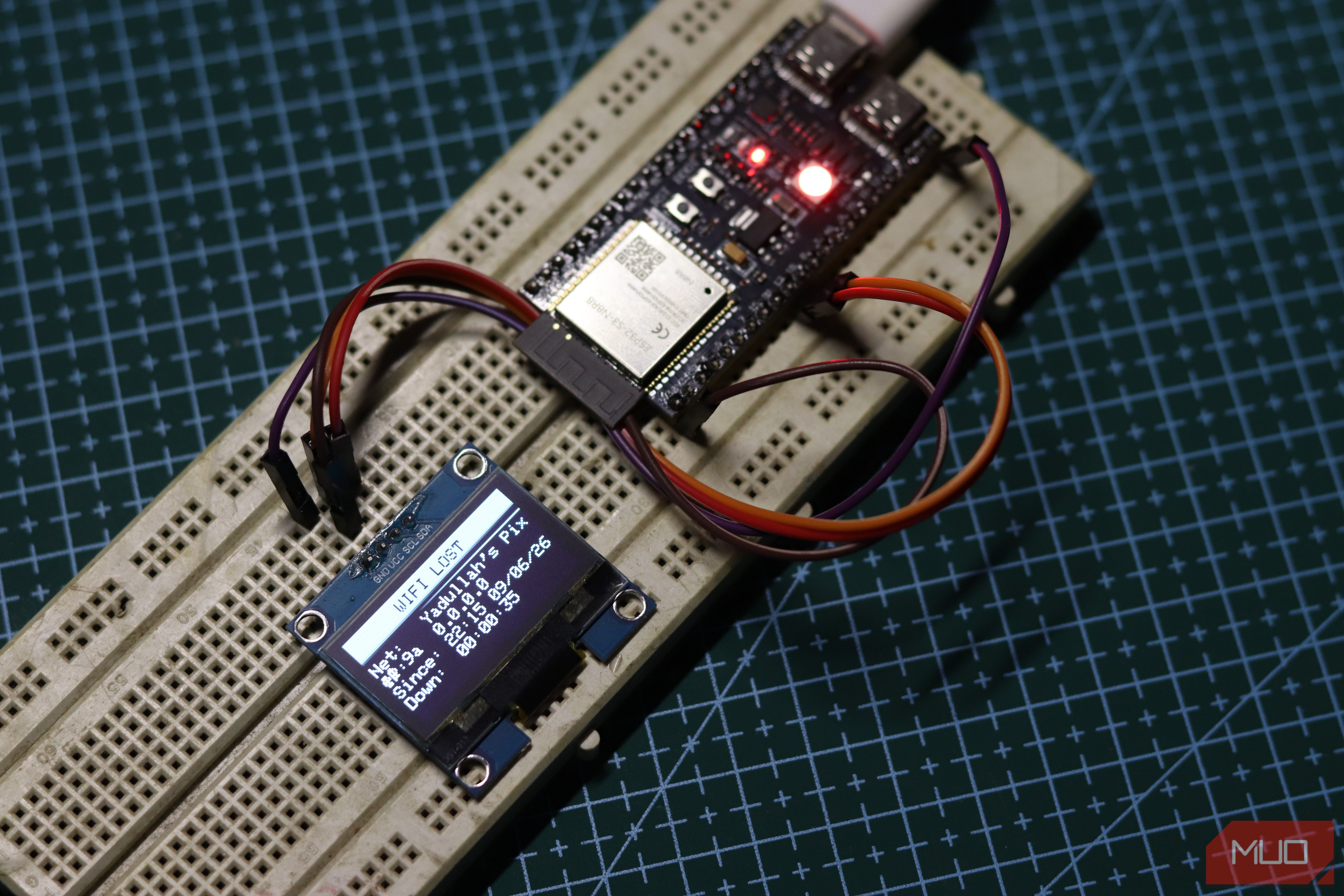 ESP32 showing network error.