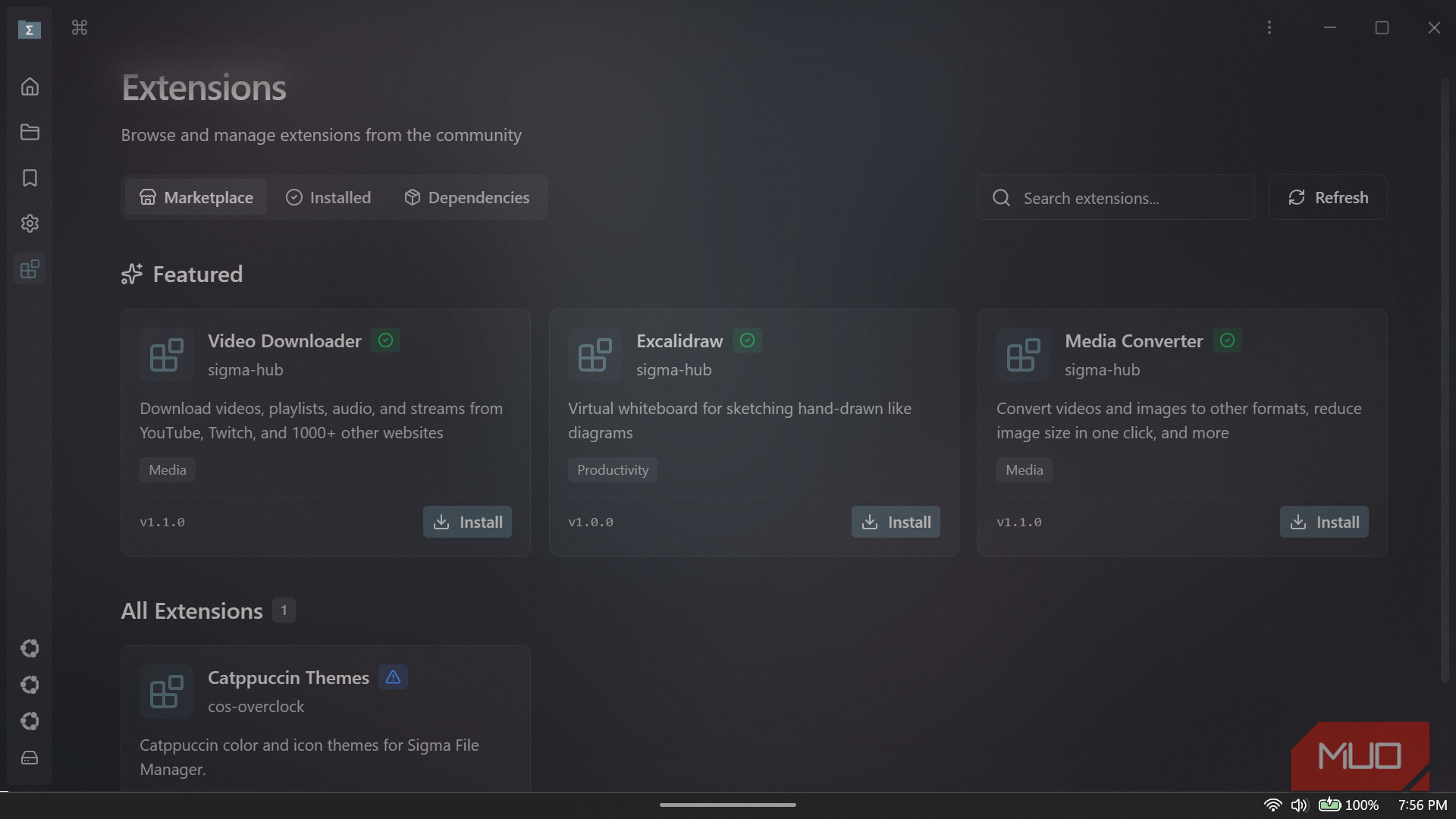 Extensions marketplace with featured add_ons