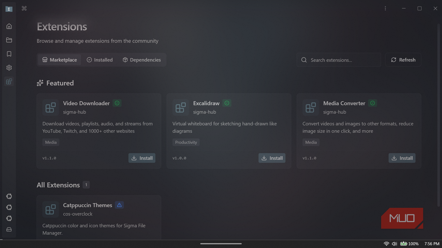 Extensions marketplace with featured add_ons